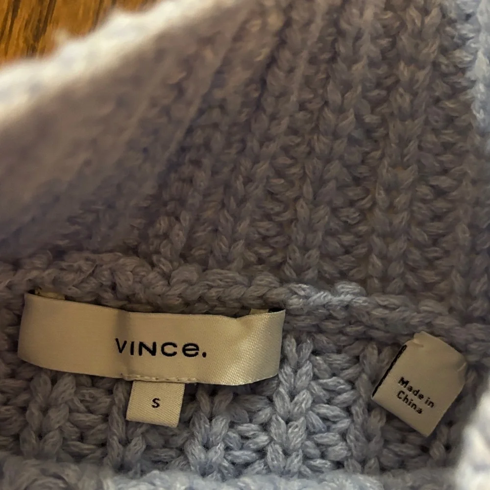 vince soft wool mix Nordstrom blue mock neck sweater. Either NWOT or like new - Picture 3 of 8